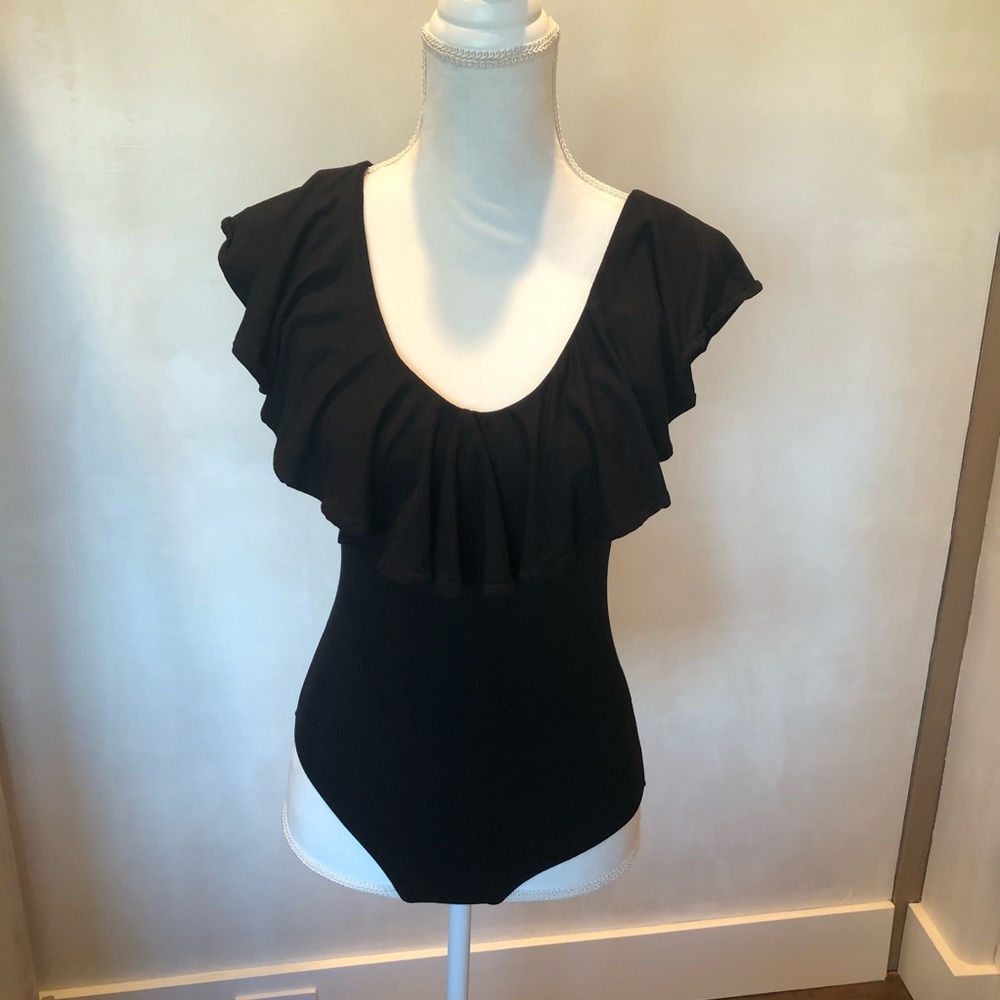 Black bodysuit from Anthropologie